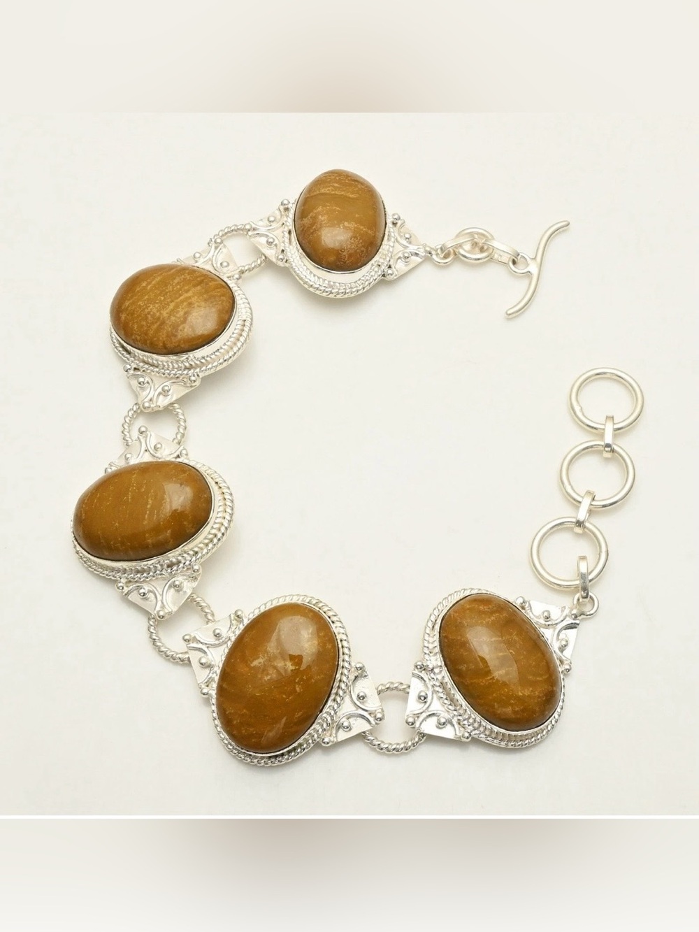 Yellow Moss Agate Gemstone Ethnic Bracelet